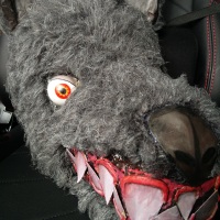 Halloween werewolf puppet head